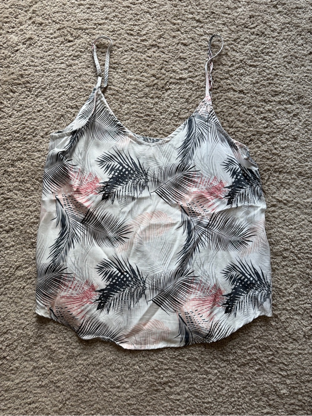 Thread & Supply Black and Pink Palm Tank Womens Large